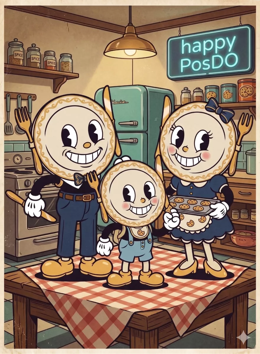 The $POSDO family in their kitchen